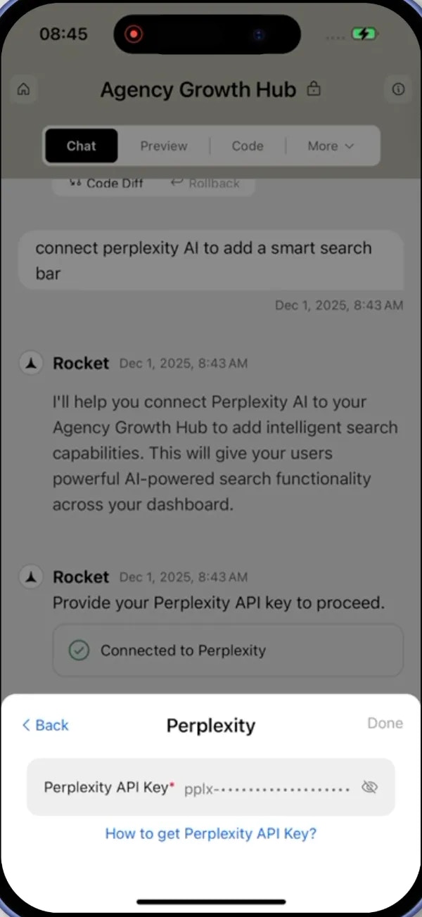 Add API key and save