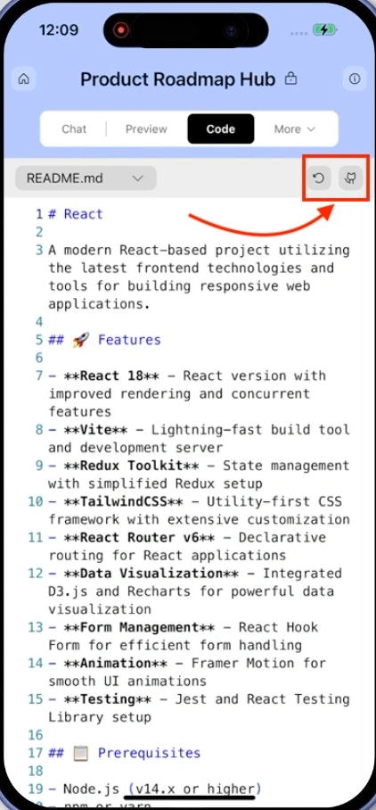 Toolbar in Rocket showing refresh, GitHub icons.