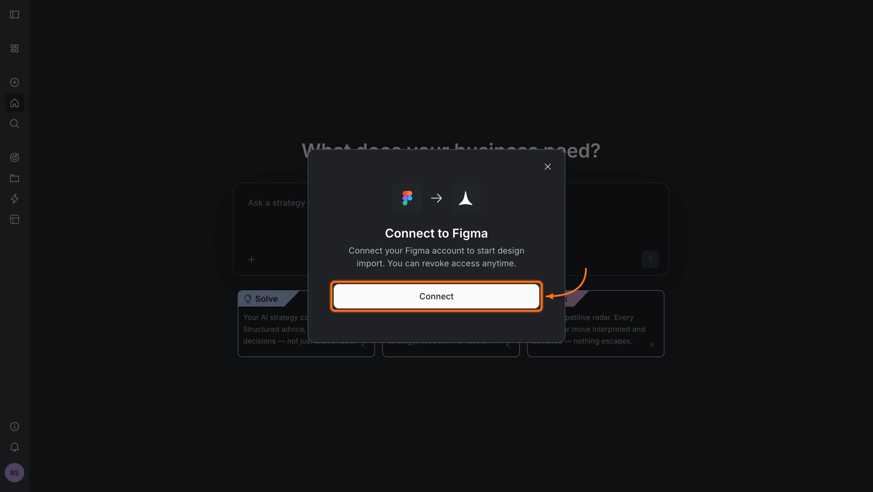 Connect to Figma popup with a Connect button.
