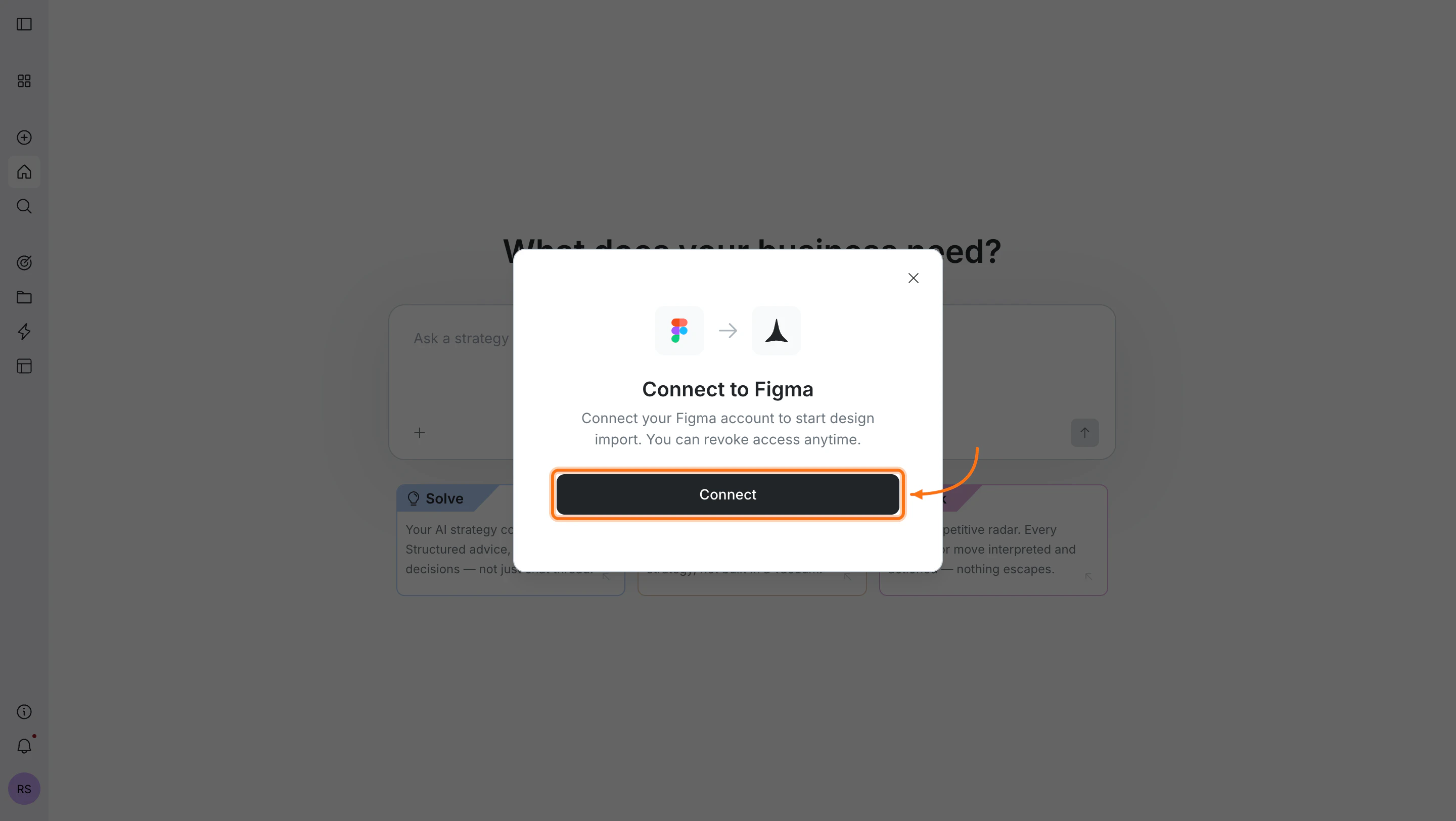 Connect to Figma popup with a Connect button.