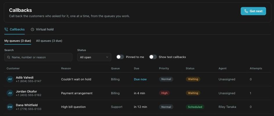Callbacks queue in dark mode