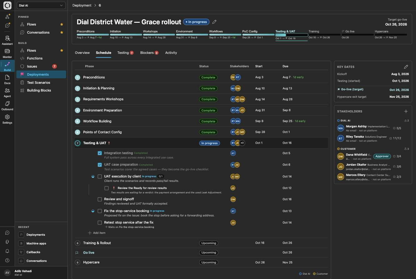 Deployment tracker in dark mode