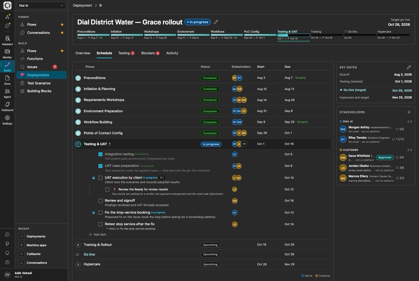 Deployment tracker in dark mode