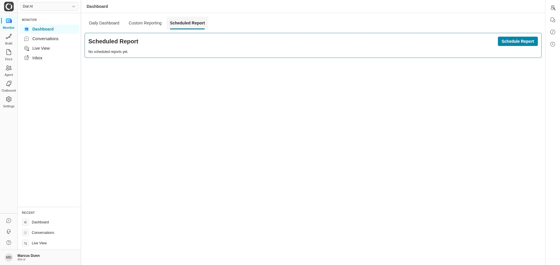 Scheduled Report tab in light mode