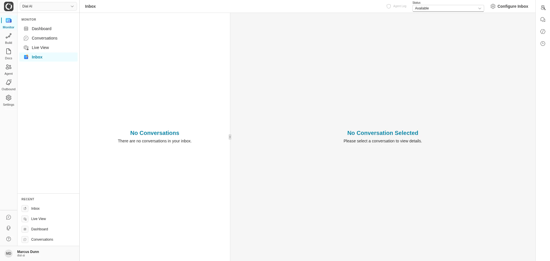 Inbox in light mode