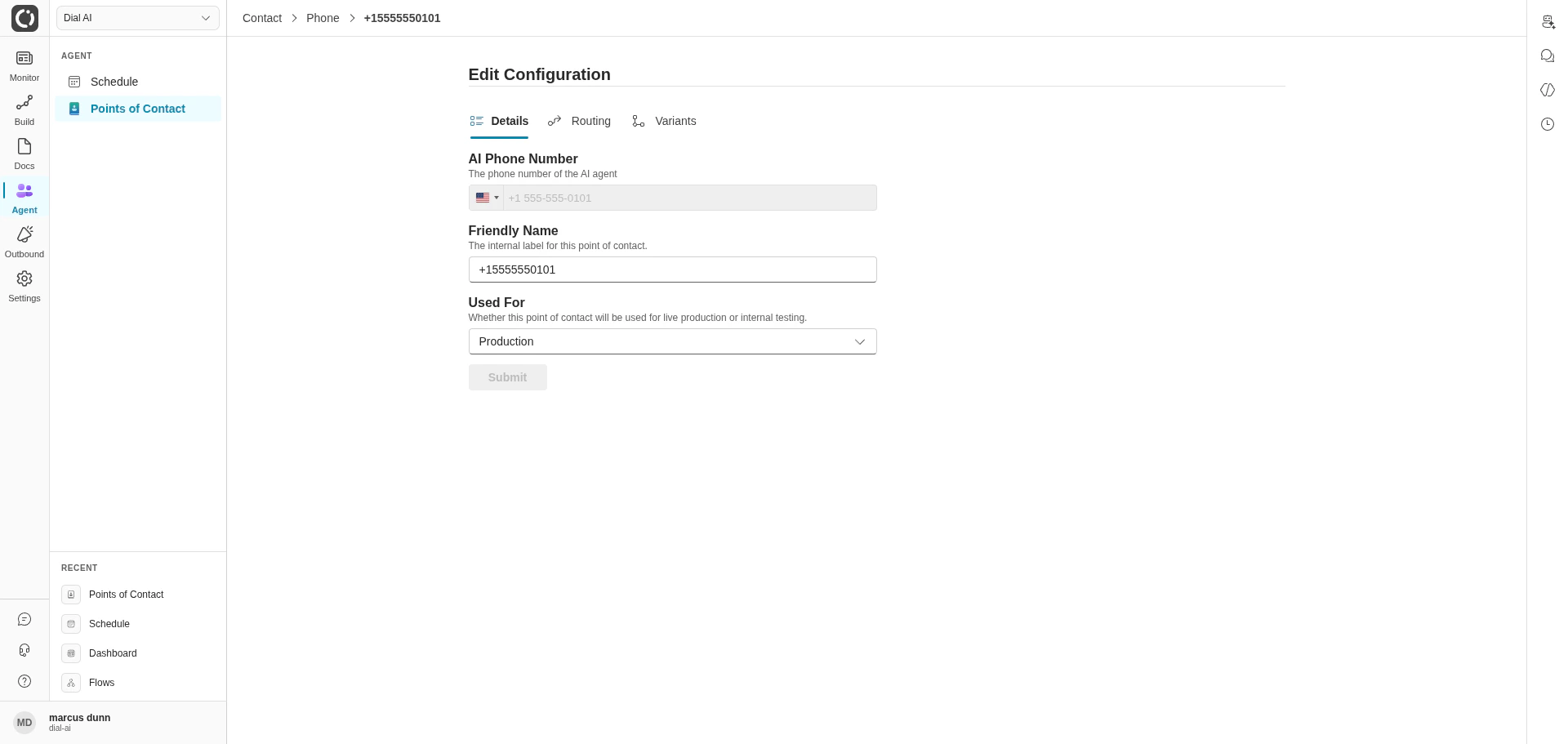 Edit POC Details tab in light mode