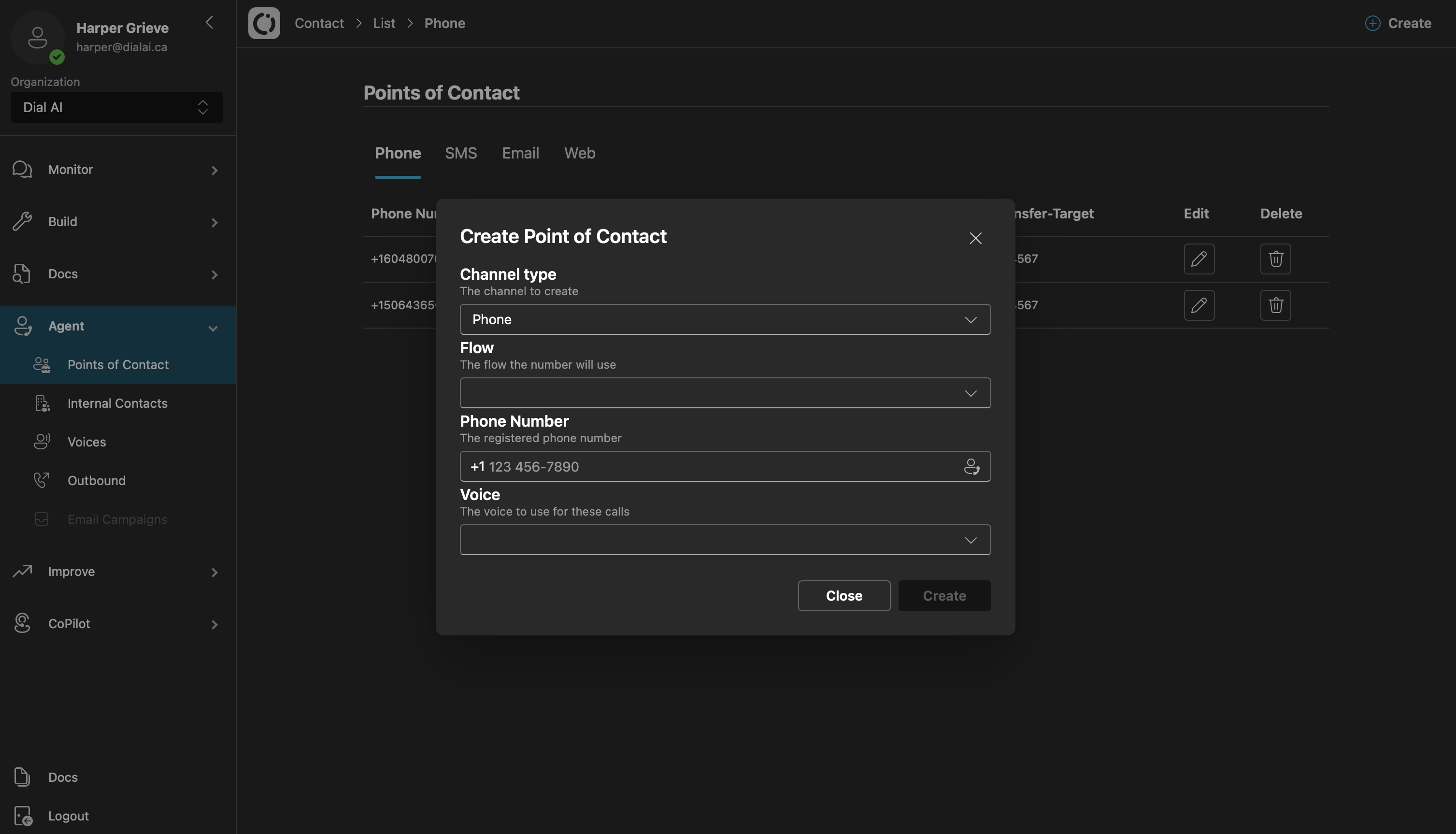 Add Point Of Contact Page