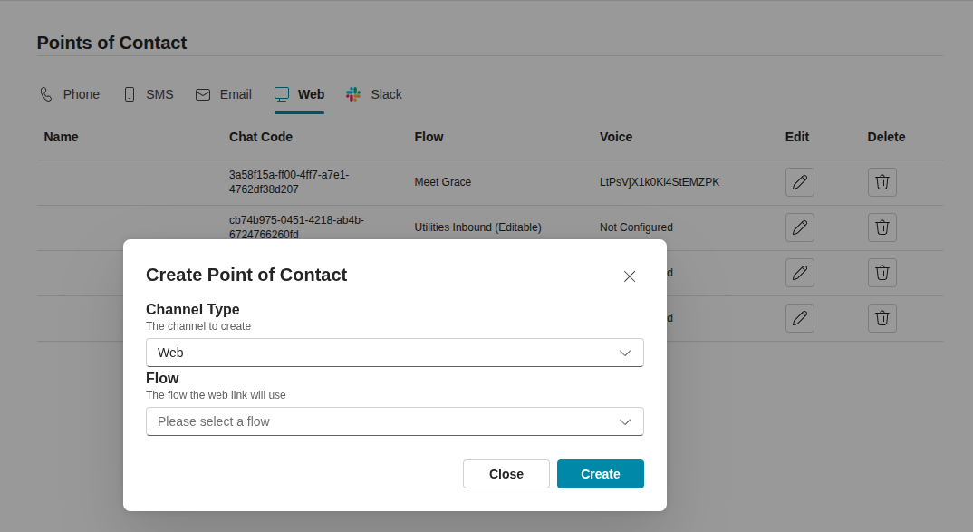 Create Web Point of Contact