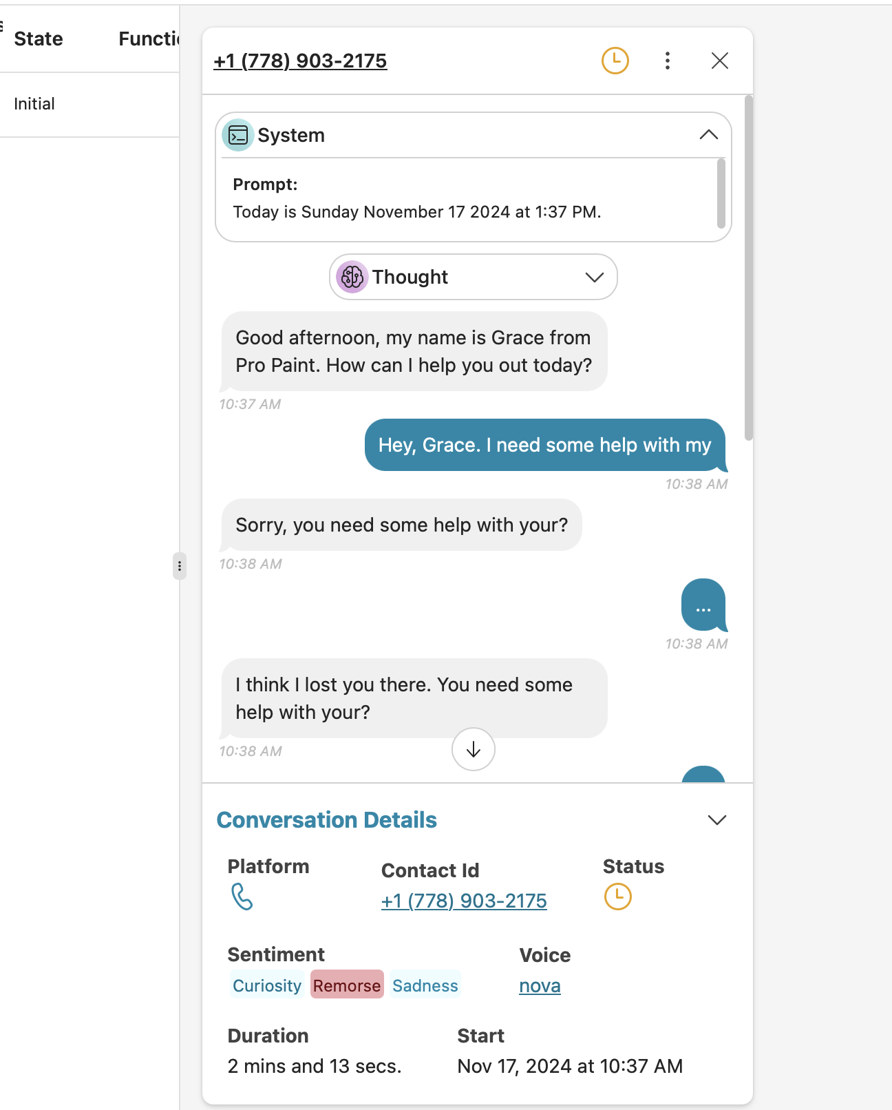 Live Conversation Details