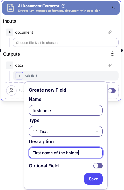 AI document extractor prompting