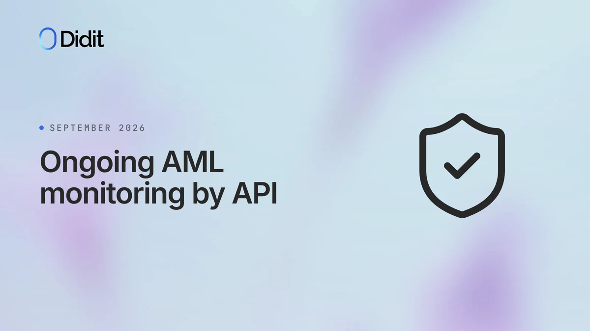 Didit card titled Ongoing AML monitoring by API