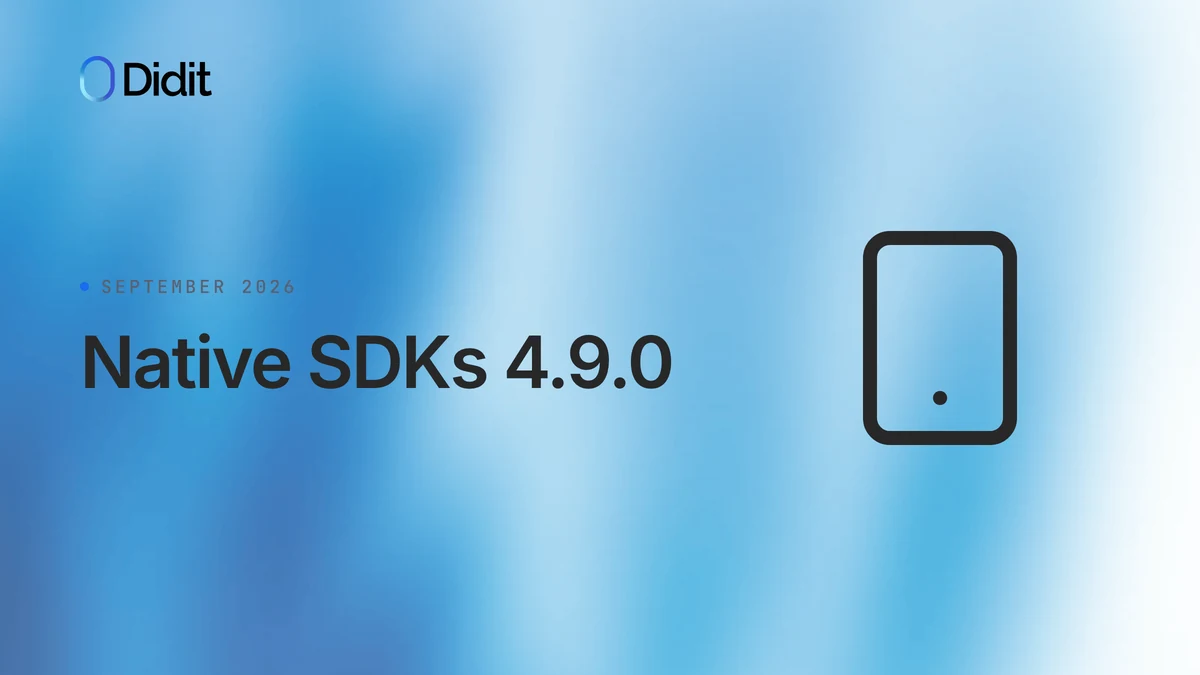 Didit card titled Native SDKs 4.9.0