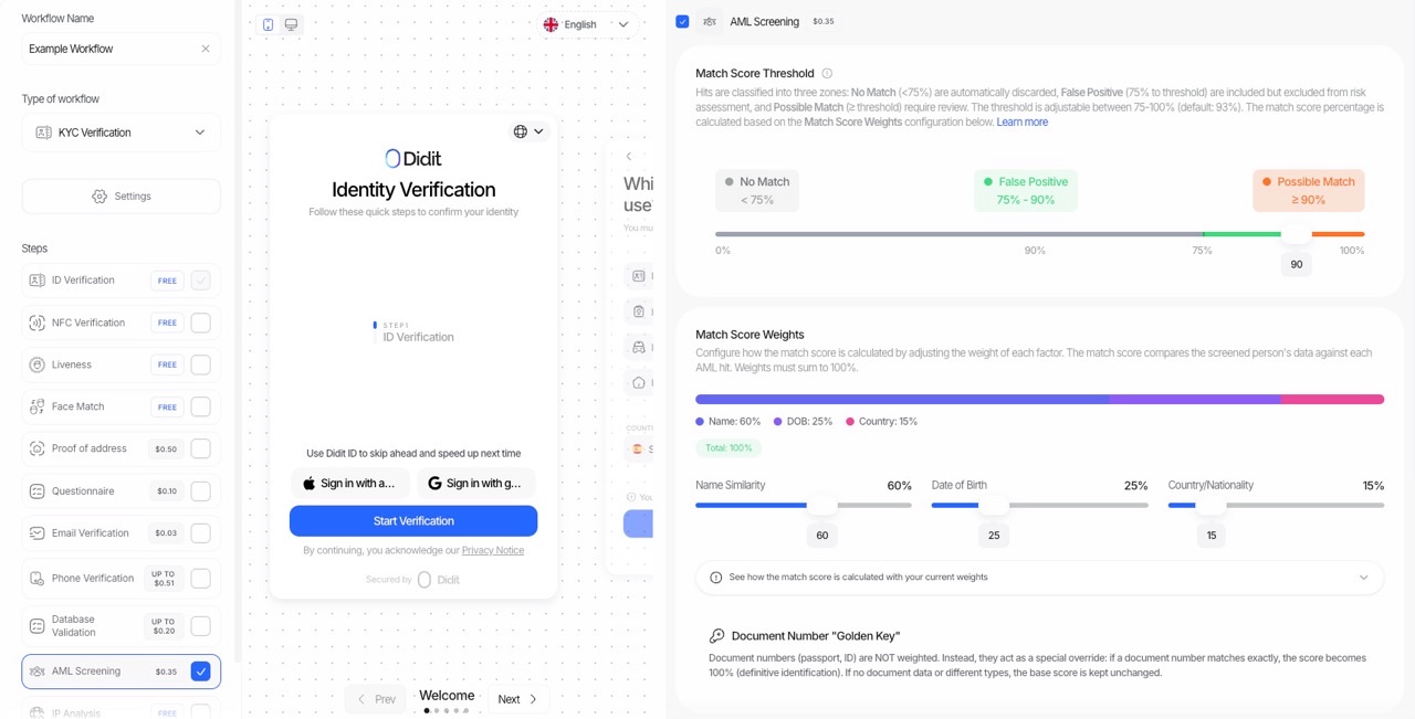 AML Match Score - Didit Documentation