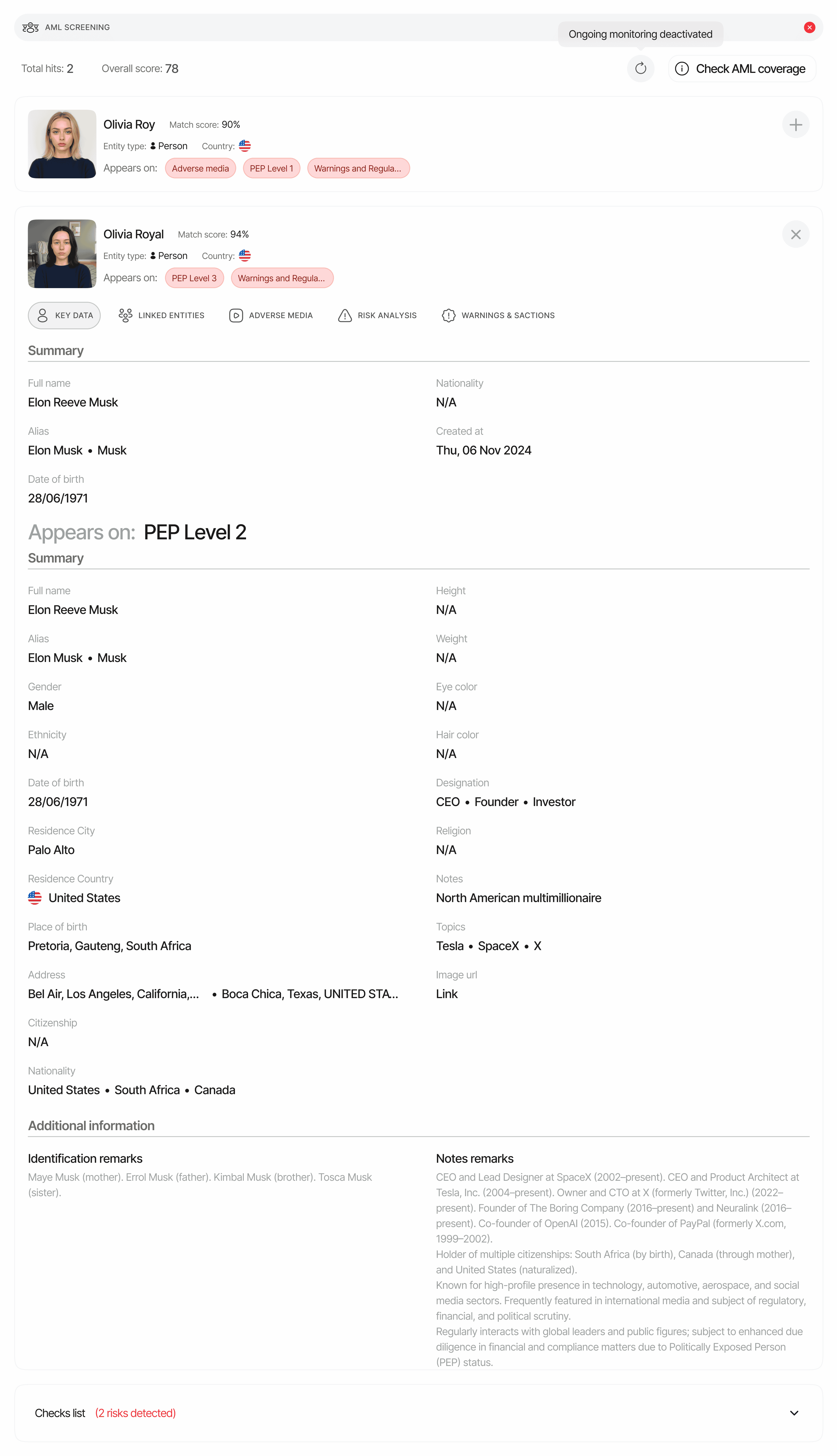 AML Screening Report - Didit Documentation
