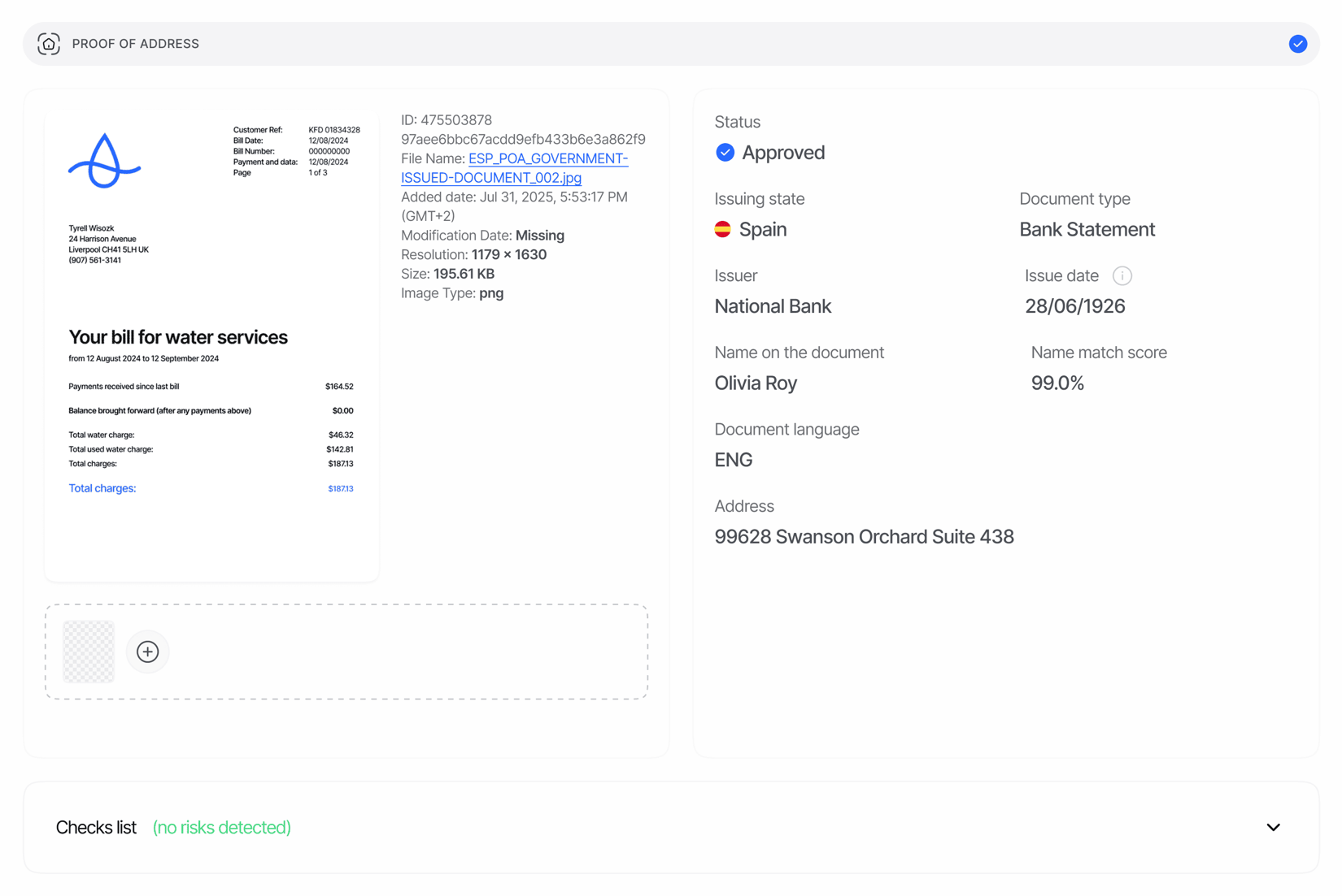 Report Address Proof of address report - Didit Documentation