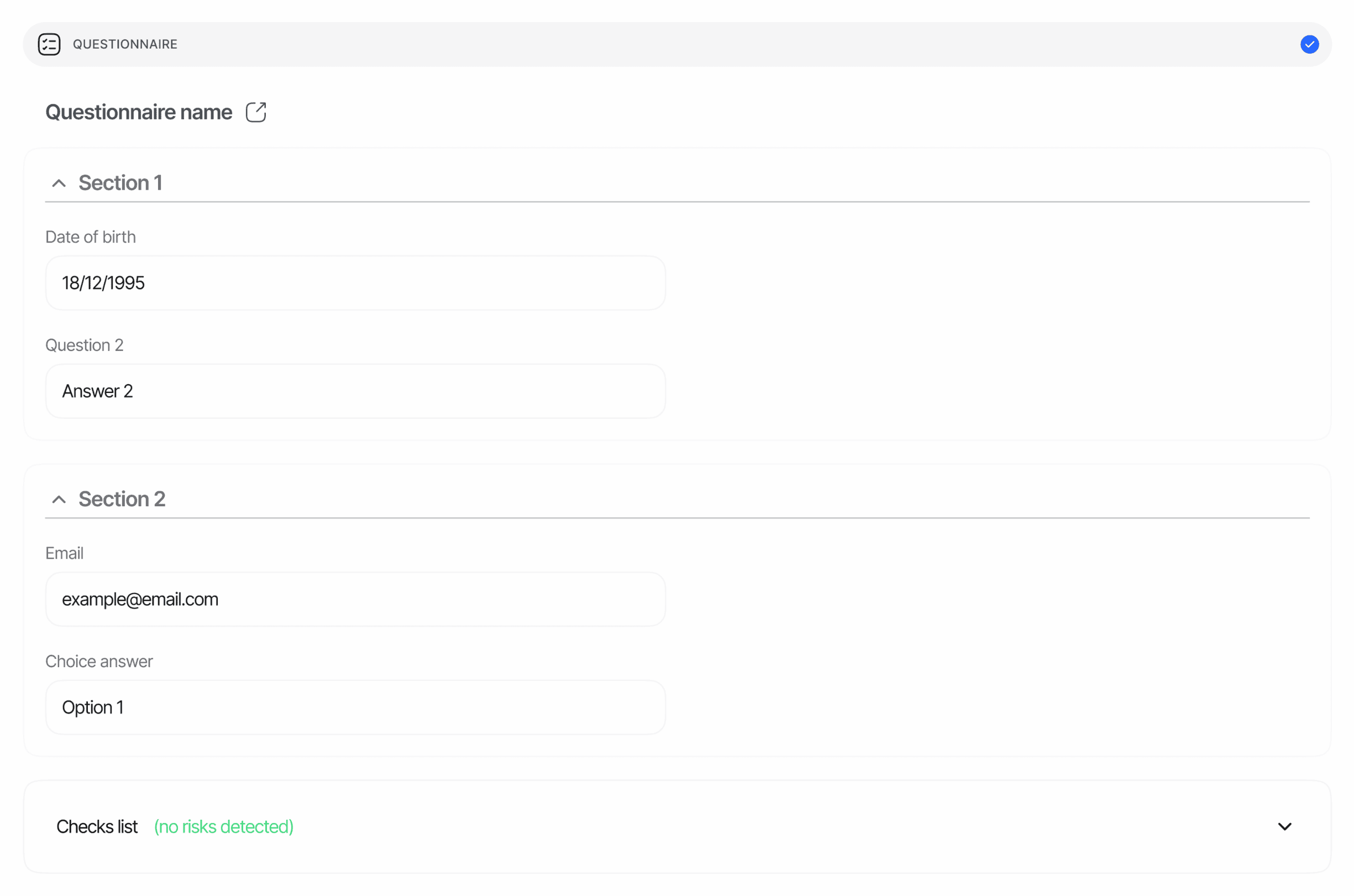 Questionnaire Report - Didit Documentation