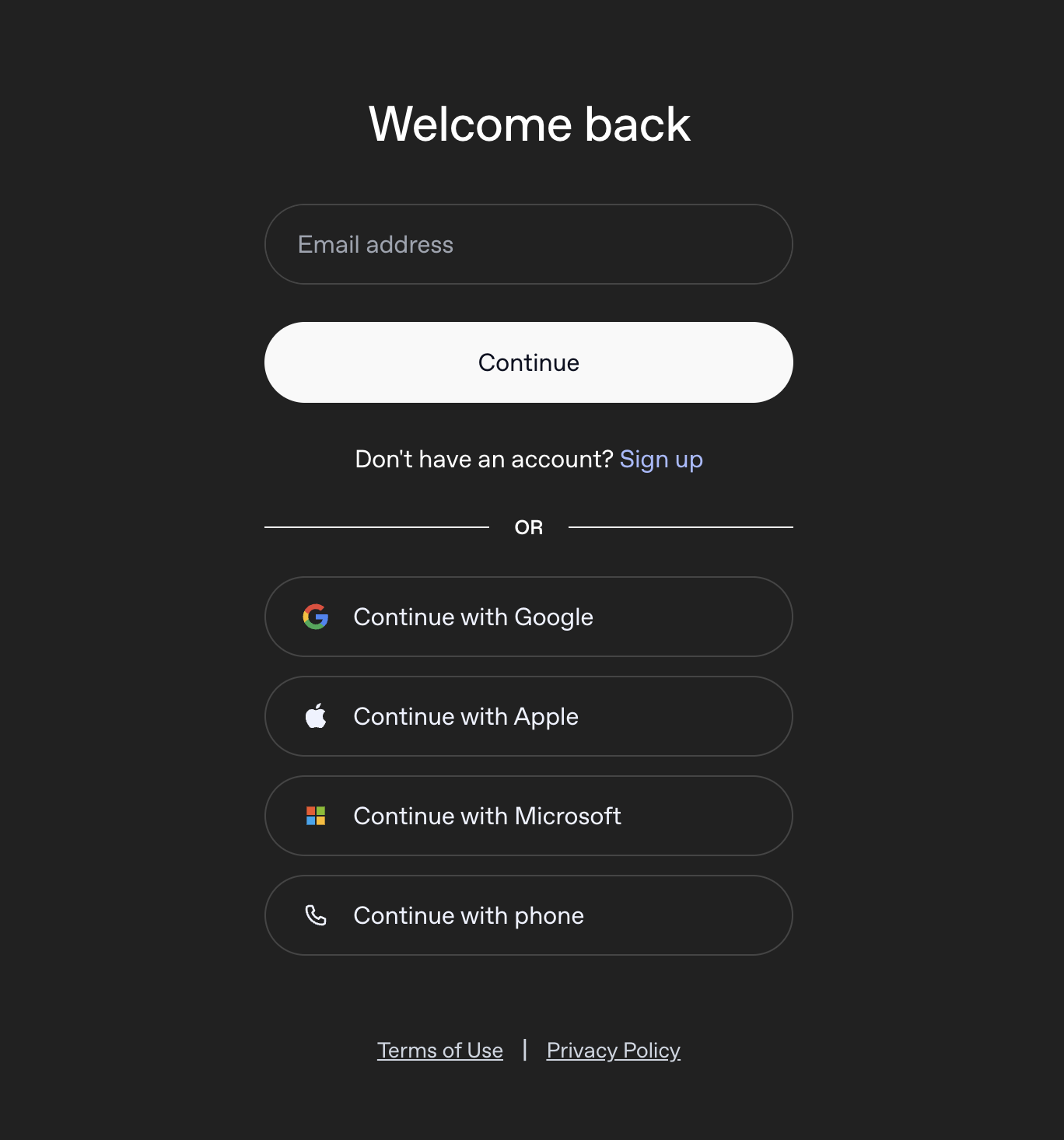 OpenAI authentication login page