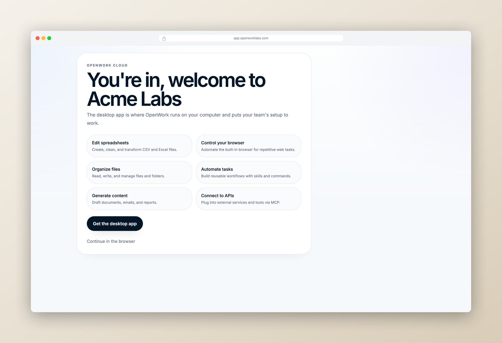 Welcome after joining