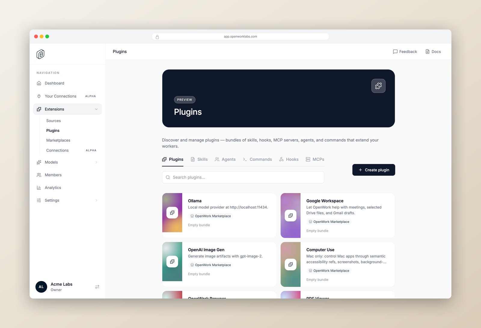 Extensions → Plugins