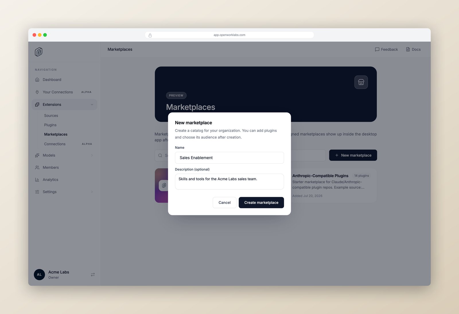 New marketplace