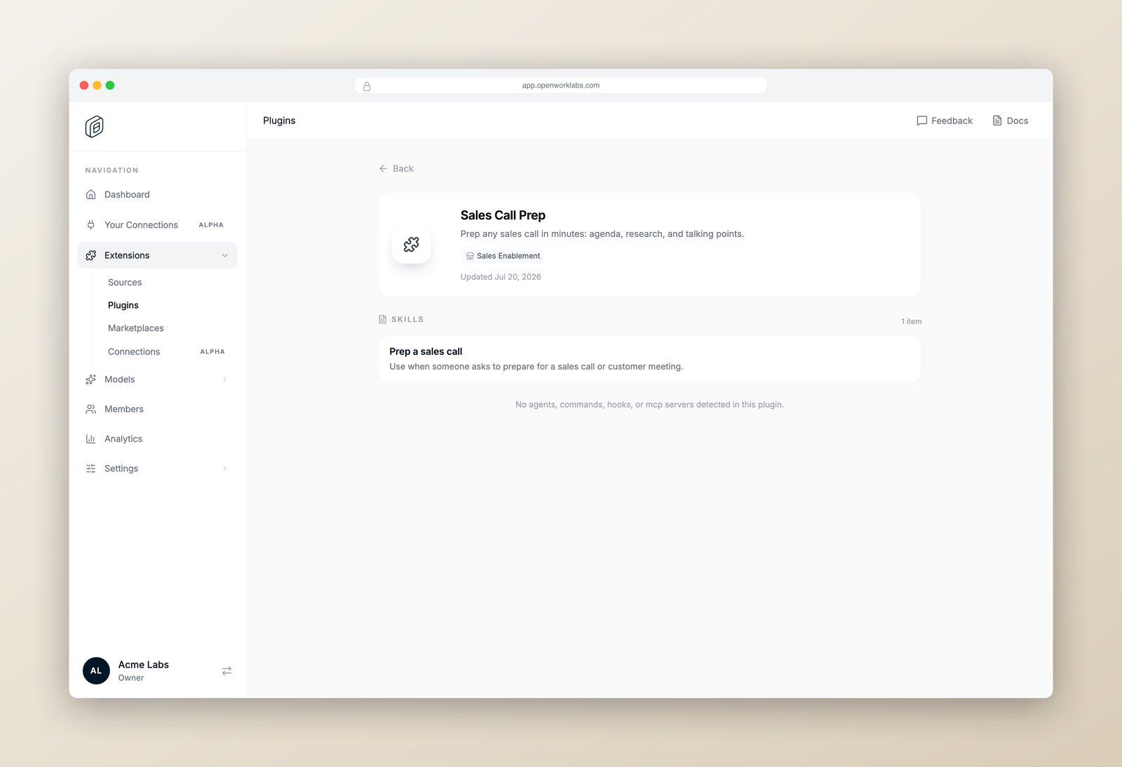 Plugin detail