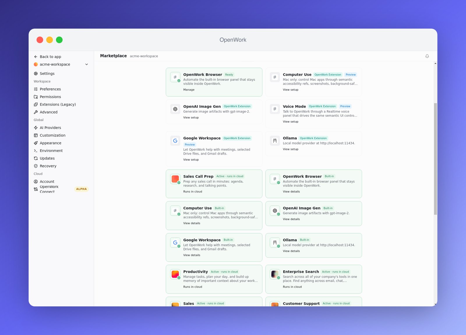 Marketplace synced to desktop
