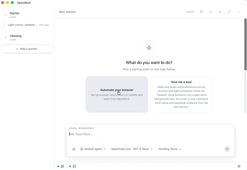 Model picker grouped by enabled and not-enabled providers