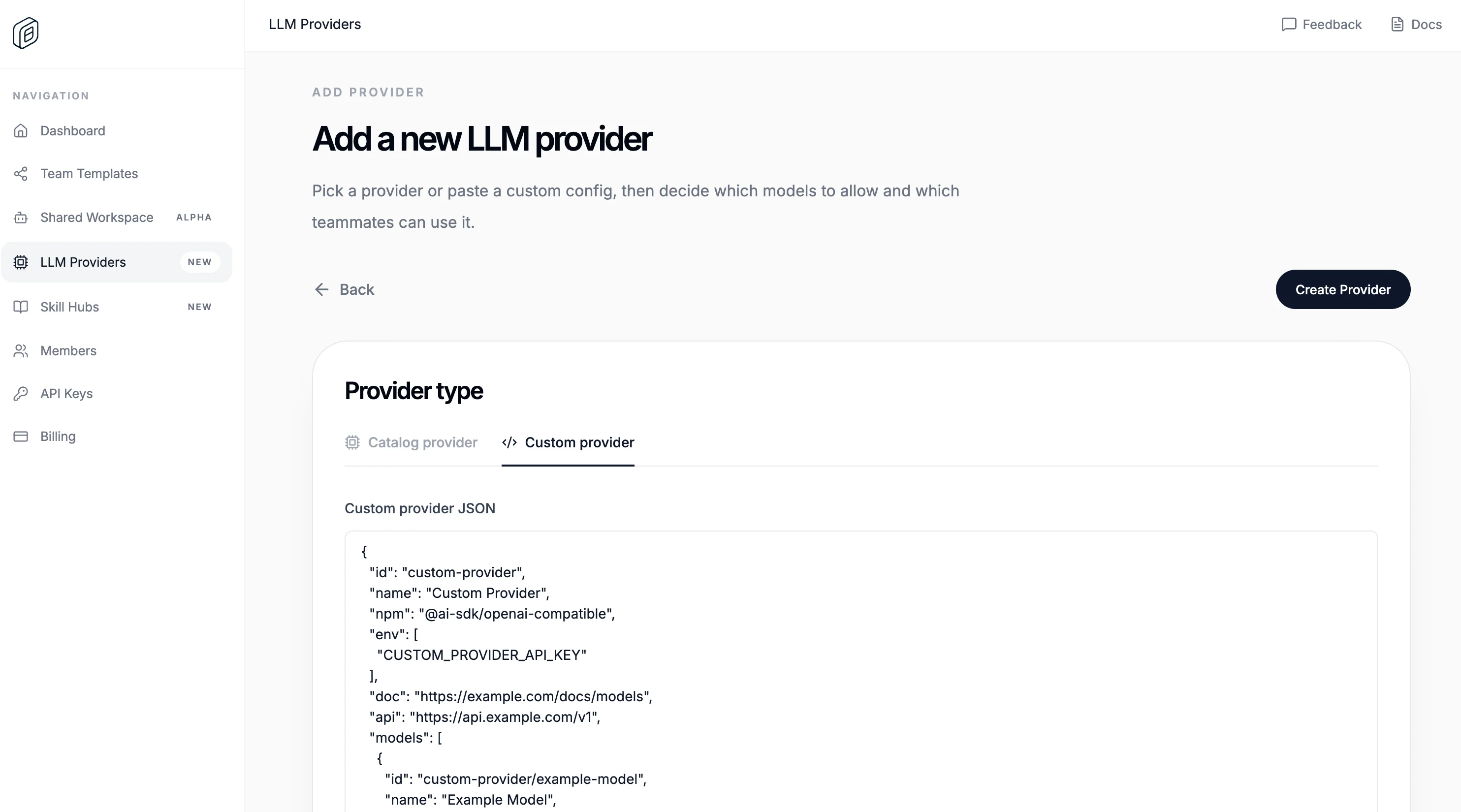 Config to add Ollama as a custom provider