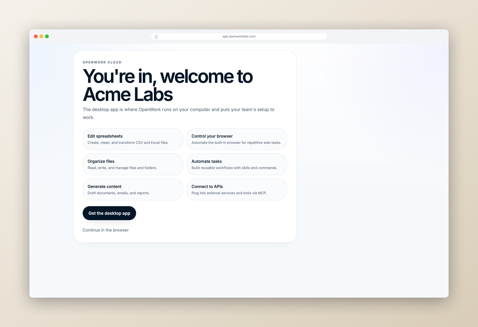 Welcome after joining