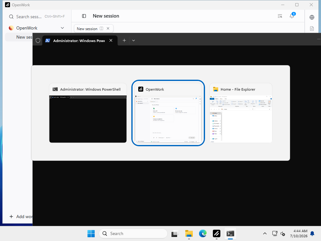 A company icon displayed in the real Windows taskbar and Alt-Tab switcher