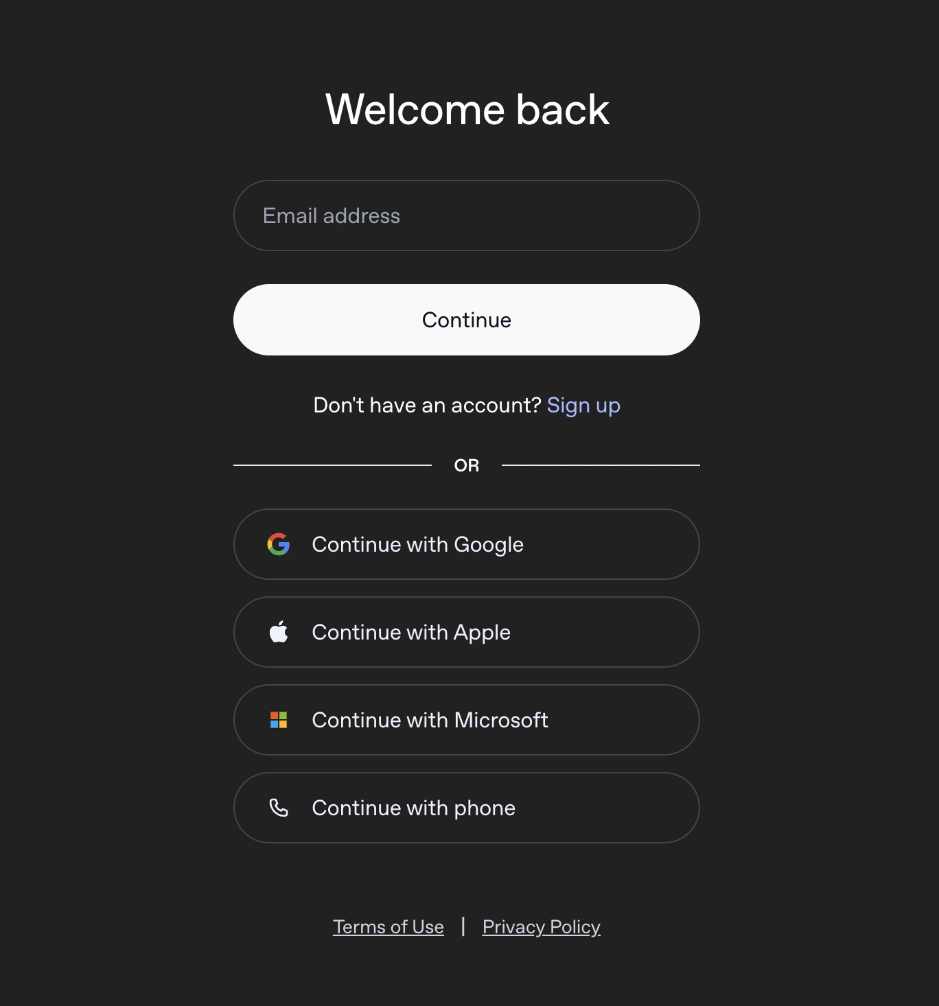 OpenAI authentication login page