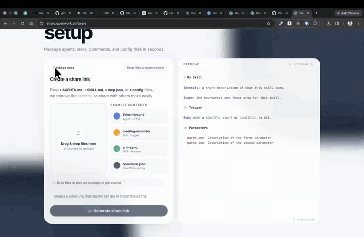 New worker opens on an empty session