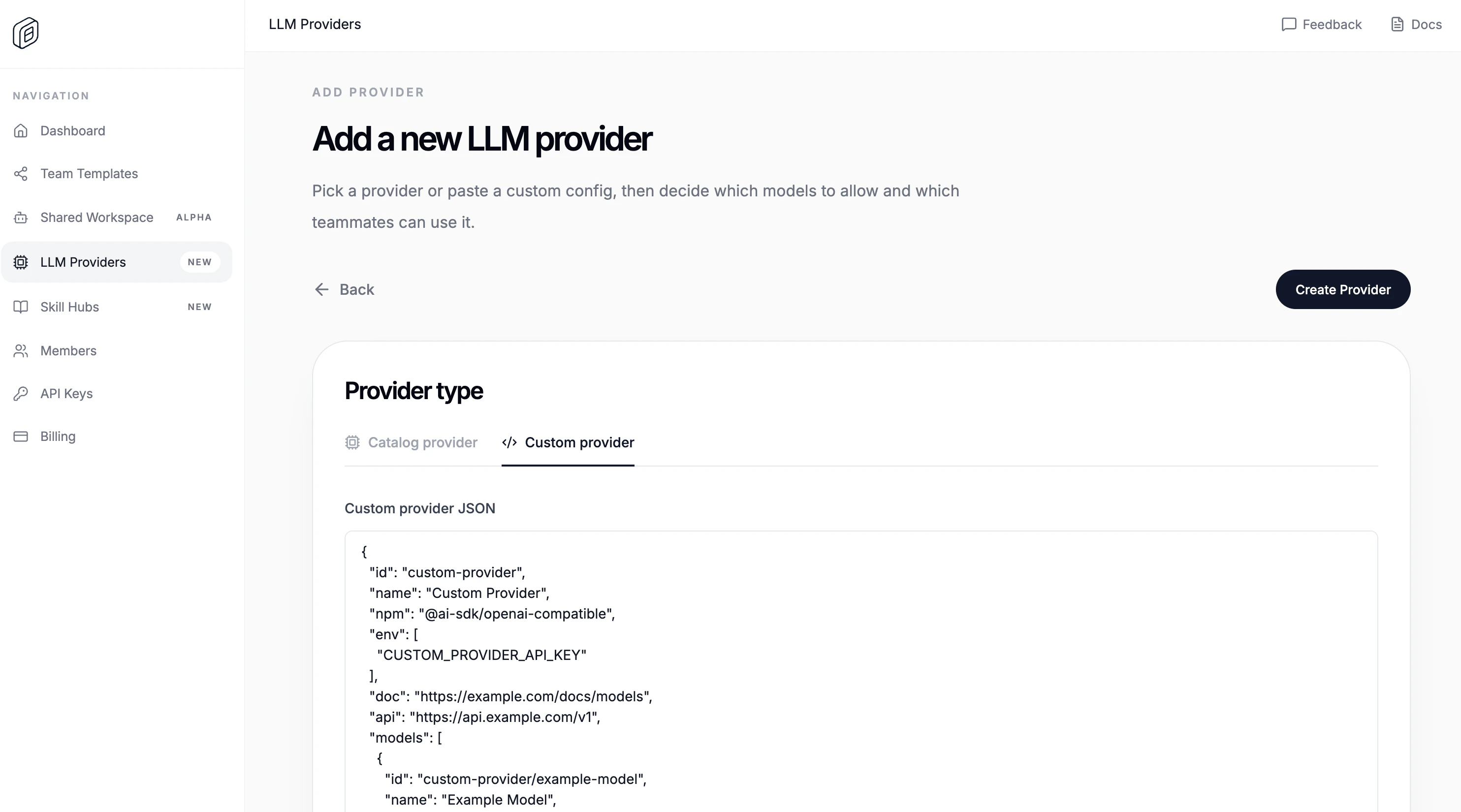 Config to add Ollama as a custom provider