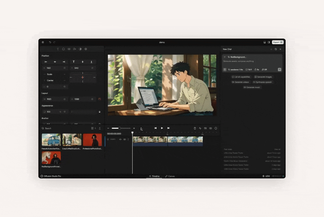 Timeline overview demo