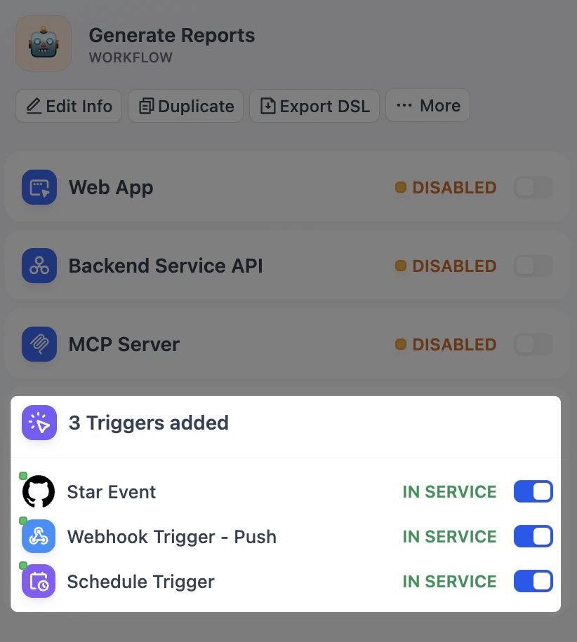 Enable or Disable Published Triggers