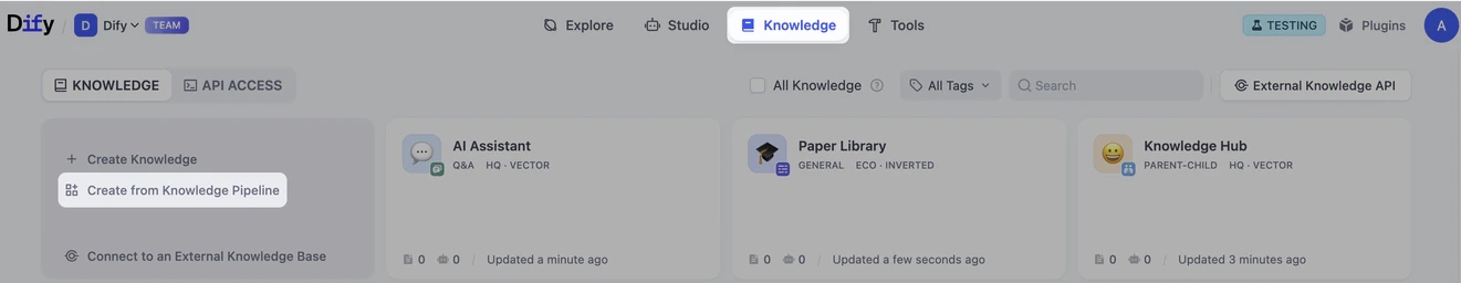 Create Knowledge Pipeline