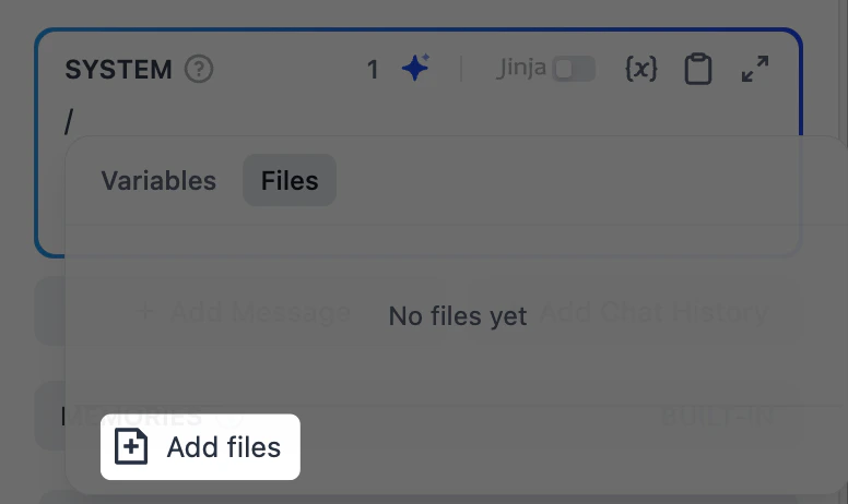 Add Files in the Prompt