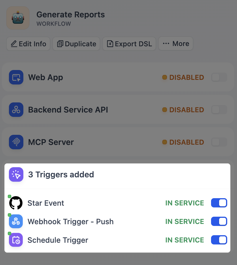 Enable or Disable Published Triggers