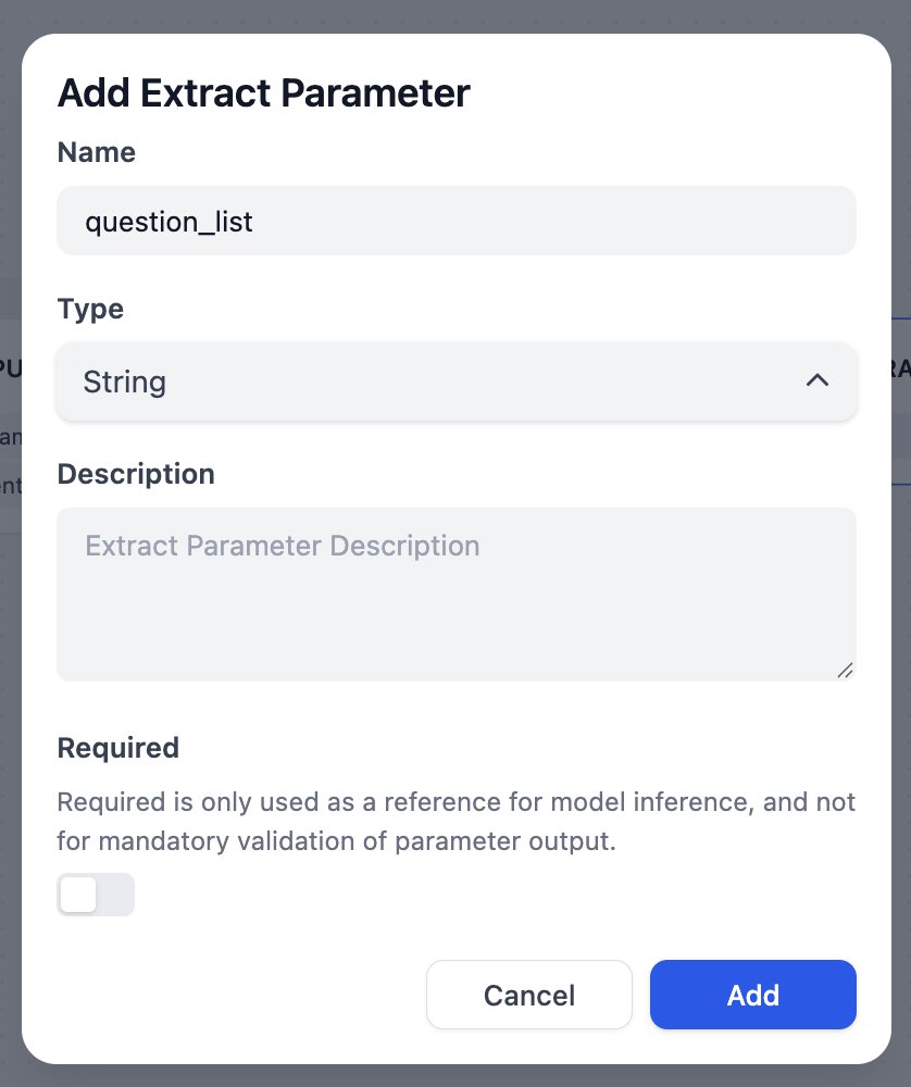 Add Extract Parameter