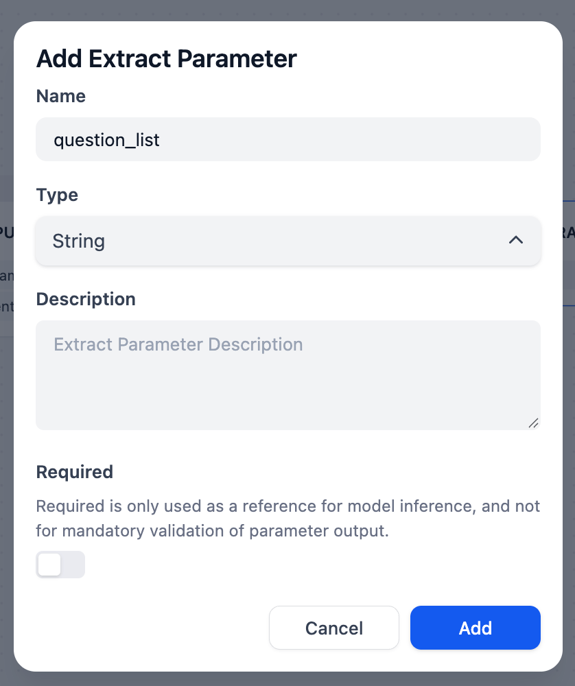 Add Extract Parameter