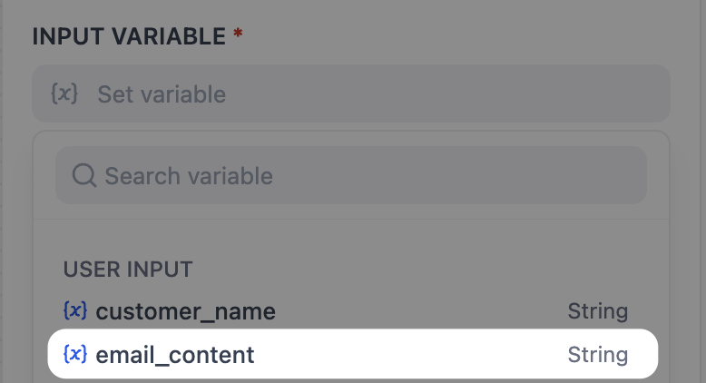 Set the Input