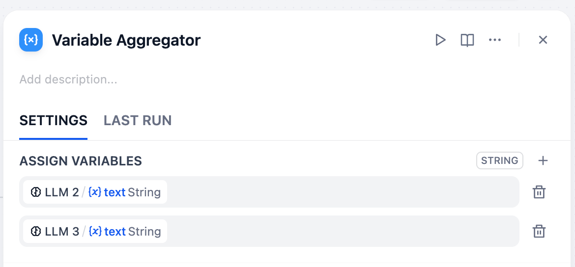 Variable Aggregator Setup