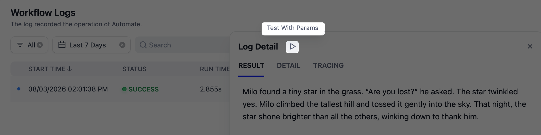 Test With Params