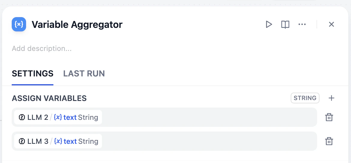Variable Aggregator Setup