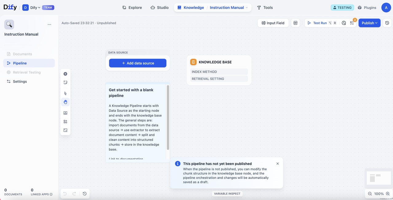 空白パイプライン