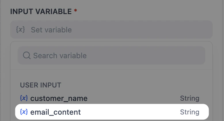 Set the Input