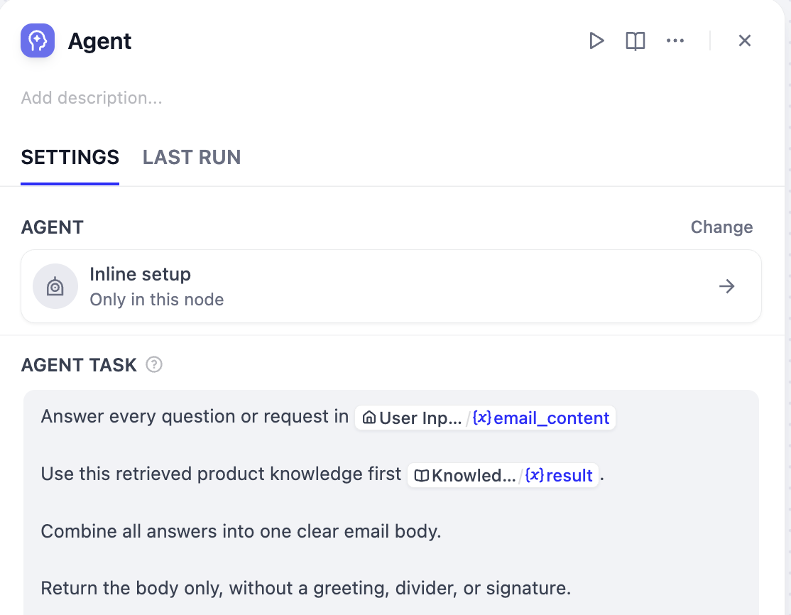 Agent タスクに本文のみのルールを追加