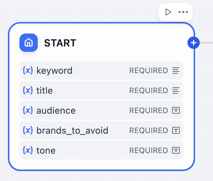 User Input Node Variables