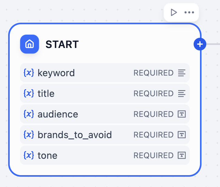 User Input Node Variables