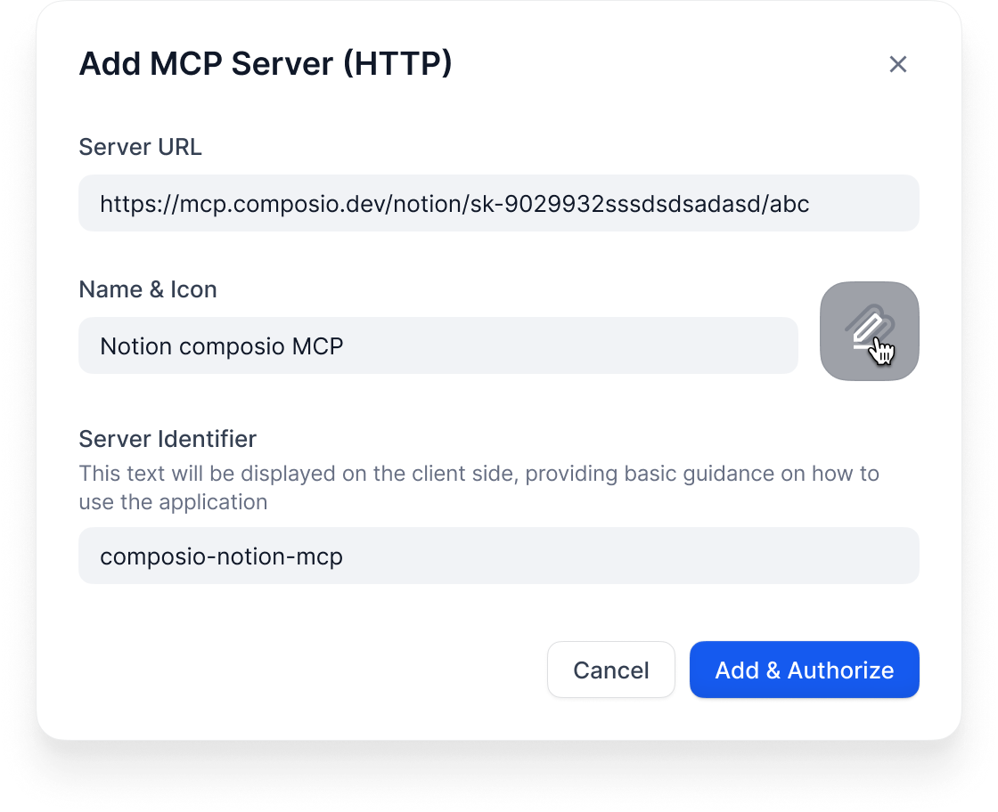 MCP Add Server Dialog